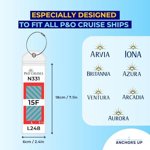 P&O Cruise Luggage Tag Holders [4 Pack] – Waterproof, Durable with Steel Loops – Fits All P&O Cruise Ships for Cruising in 2026, 2027 and 2028 – Cruise Essentials — view 3