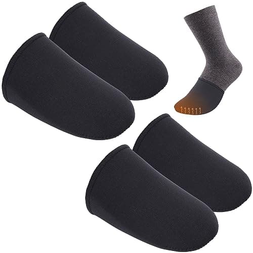 2 Pairs 3mm Neoprene Toe Warmers, L Size Toe Covers Toe Warmer Booties