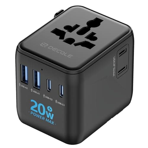 decqle “Pro” Universal Travel Adapter for International Travel -EU UK US AU