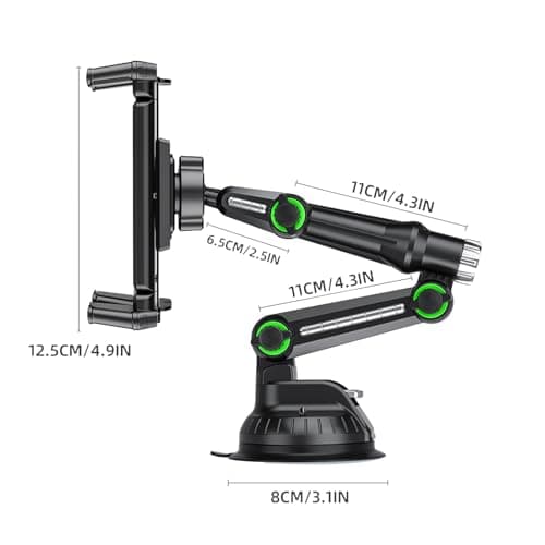 LICAEVEY Truck Phone Holder with 12.9 Inch Long Arm, 360° View Heavy Duty Suction Cup Mount for Dashboard Windshield Fit for Phones and Tablets — view 2