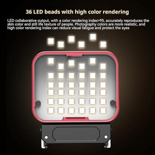 Backlight Lamp Compatible with DJI Action Camera, Magnetic Quick-Release, 1100mAh, 3 Color Modes, 5-Level Brightness, Portable Fill Light for Vlogging & Photography (Rose Gold - Go Ultra) — view 5
