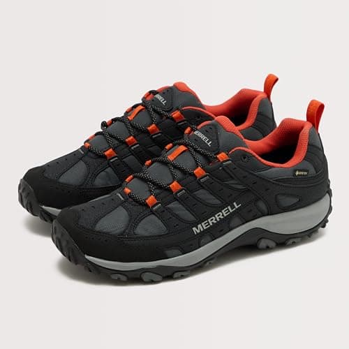 Merrell Men's Accentor Sport 4 Gore-TEX Walking Shoe, Waterproof, Suede and Mesh Upper, EVA Midsole, Rubber Outsole (Black/Red, UK Footwear Size System, Adult, Men, Numeric, Medium, 9) — view 3