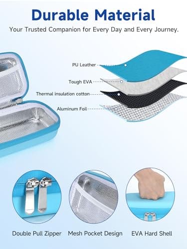 Leng Ke Insulin Vial Travel Case with Ice Brick – EVA Protective Cooler with Mesh Pocket, Shockproof & Portable Insulin Travel Case for Diabetic Supplies (Blue) — view 5