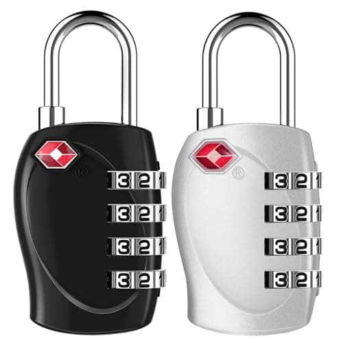 ZHEGE Suitcase Locks Combination with Zinc Alloy Shackle (Black & Silver)