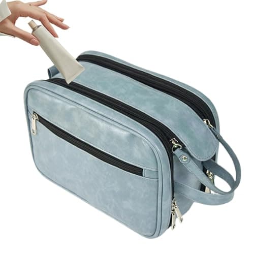Mens Toiletries Bag Large Capacity Reusable Shaving Grooming Dopp Kit — view 6