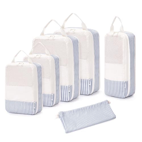 Narwey 6 Set Compression Packing Cubes for Suitcases, Travel Storage Bags