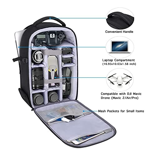 MOSISO Camera Bag,Waterproof Hard Photography Camera Backpack, Black — view 2