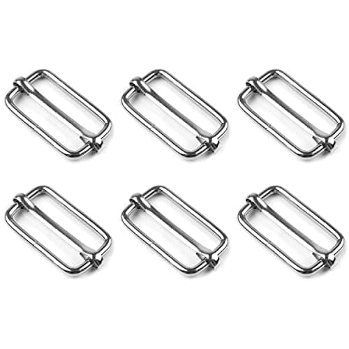 SolaDirect 6 Pcs Buckles Set for 40 mm / 1.57" Webbing Strap, 6 x Triglide Sliders, Metal, Silver, Bag Making, Accessories, Straps, DIY, Crafts