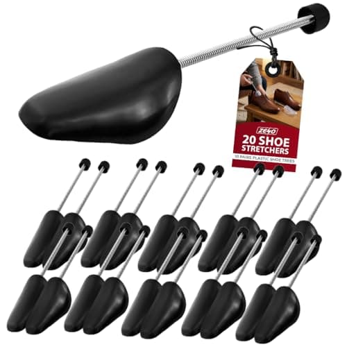 ZENO Plastic Shoe Stretchers 10 Pairs | Plastic Shoe Trees with Flexibility | Shoe Shapers for All UK Sizes | Maintain Size for Trainers, Sneakers & Shoes