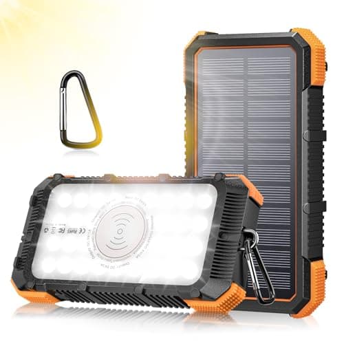 Solar Power Bank 20000mAh Wireless Charging Portable Charger