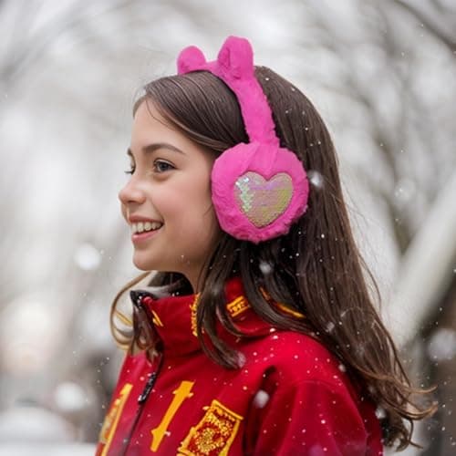 SEDEX Ear Muffs Kids Winter Girls Earmuffs Cute Cat Fluffy Ear Warmer Children Plush Thermal Furry Ear Covers Windproof Soft Headband Outdoor Sport Faux Fur Earflap Ski Cycling Running Headwear — view 6