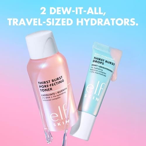 e.l.f. SKIN Thirst Burst Dew-O, Travel-Sized Skincare Set, Exfoliating Facial Toner & Hydrating Serum Drops, Gives Skin a Dewy, Bouncy Glow, Vegan & Cruelty-Free — view 3
