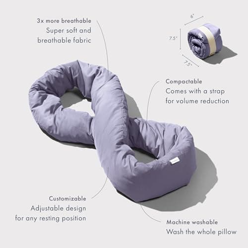Huzi Infinity Pillow - Travel Neck Pillow - Versatile Soft 360 Support Scarf - Machine Washable - Home Travel Flight Road Trips (Purple) — view 3