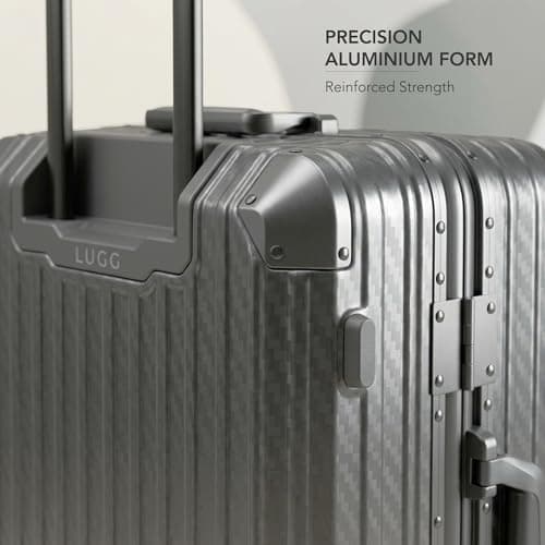 LUGG Solo Explorer 20 Inch Cabin Suitcase with Protection Cover - Alluminium Hard Frame Trolley, 37L Lightweight Travel Luggage, 360° Spinner Wheels, TSA Lock, Scratch & Water Resistant (55x38x22cm) — view 6