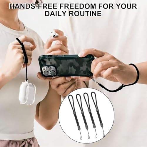 KDRNXVAL 4 Pcs Adjustable Wrist Lanyard Straps, Hand Wrist Loop With Strong Cord And Secure Clip, Anti-Loss Wrist Straps For Phone, Camera, Keys And USB For Daily Carry — view 5