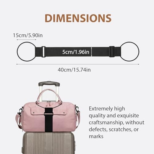 FunnAura 3 Pcs Luggage Straps for Suitcases, Adjustable Backpack Accessories Suitcase Strap for Portable Travel Luggage Straps Over Handle (Black) — view 2
