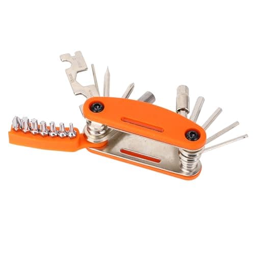 Generic 20 in 1 Bike Multitool, Cycling Multi Tool Kit Portable Integrated Professional for Travel for Camping (Orange)