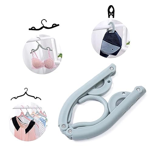 12pcs Folding Clothes Hangers, LOMYLM Travel Hangers Foldable — view 3