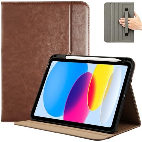 ProCase Leather Case for iPad A16 11th Gen 2025/10th Gen 2022 -Brown