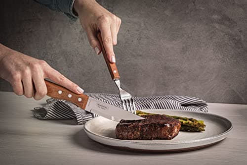 Tramontina 5” Jumbo Steak Knives Set of 4, Sharp Knife with Wooden Handle, ‎Camping, Kitchen, Rustic, 22399079 — view 2