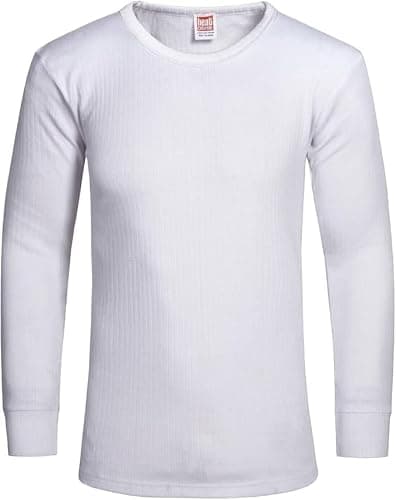 SARIMON Mens Thermal Underwear Vests Long Sleeve Tops, Thermal T-Shirt Warm Size (Medium- White)