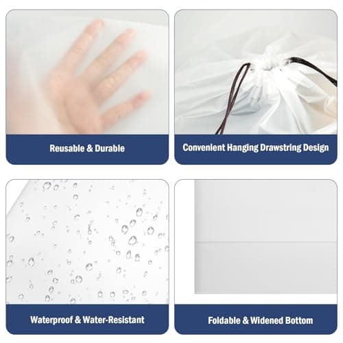 XXXFLOWER 26Pcs White Frosted Drawstring Shoe Storage Bags — view 3