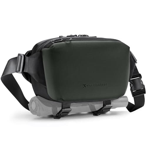K&F CONCEPT Camera Sling Bag, Camera Bag for DSLR and Lenses,(Green-S, Small)