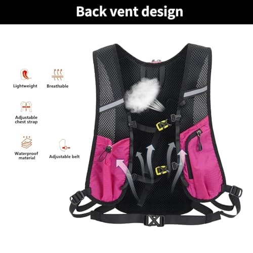 Asnewkit Lightweight Hiking Backpack, 18L, Red — view 5