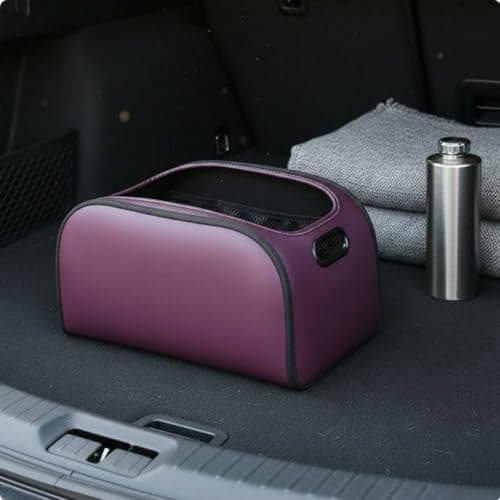 Gralara Trunk Organizer Box Luxury Feel Car Storage Box Multi-Layer Material Automotive Accessory for Road Trip, Orange — view 4