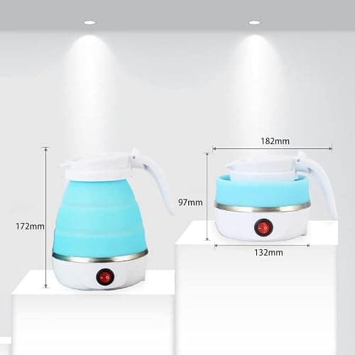 Mini Foldable Electric Kettle Collapsible Kettle Portable Suitable for Home Travel and Camping (Blue) — view 3