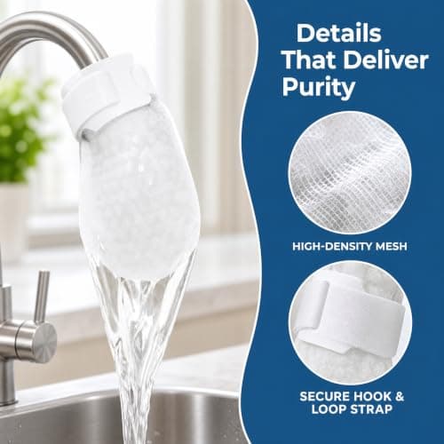 Faucet Filter Cotton Bag, Tap Filter Bag, Captures Rust Sediment Scale,Ultra-Fine 1000-Mesh Filtration Technology Designed, For Home Dorm Travel Outdoor Well Use (30pcs) — view 4