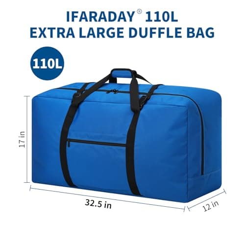 ZZY 110L Extra Large Duffle Bag Lightweight - Oversized Foldable Holdall Storage Bag for Travel, Outdoor, Camping, Sport (Royal Blue) — view 5