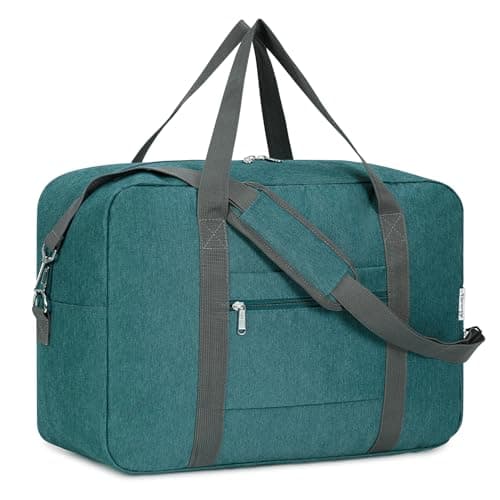 for Easyjet Airlines Cabin Bag 45x36x20 Underseat Foldable Travel Duffel Bag Holdall Tote Carry on Luggage Overnight for Women and Men 30L(Teal(with Shoulder Strap))