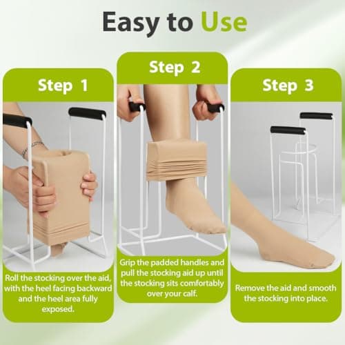 Vicloon Sock Aid to Put on Compression Socks, Compression Sock Aid Device Fits Calves Less Than 39cm, Easy Grip Help Putting on Socks Device Stable Sock Aids for Seniors, Pregnant, Limited Mobility — view 3