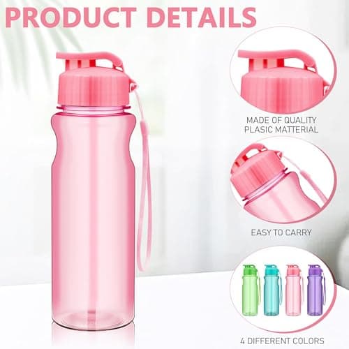 DHNDO 20 Pack Kids Water Bottles Bulk, 500ml Reusable Plastic Bottles — view 3