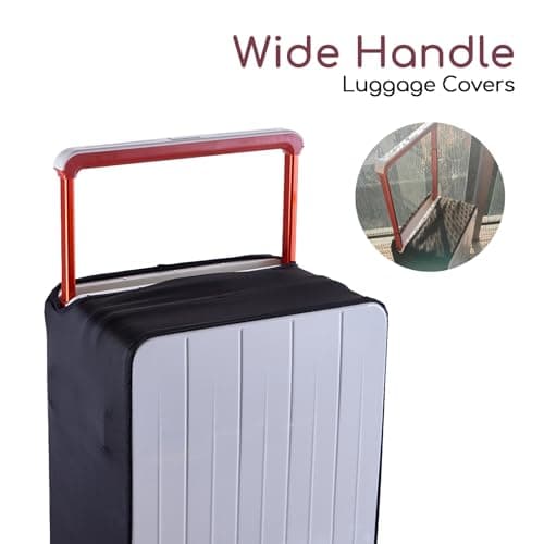 PUMHUBO Wide Handle Luggage Cover - Retractable Travel Suitcase Covers for Luggage, Transparent PVC Suitcase Protector Cover, Regular, 24 inch (Right Opening), Wide Handle Luggage Cover — view 2