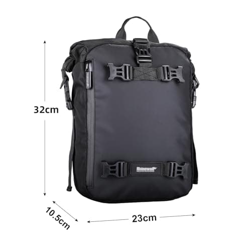 abamita Waterproof Motorcycle Tail Bag 10L Motorbike Rear Rack Storage Bag Saddle Pannier for Touring Adventure Commuting Black — view 2