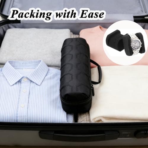Lansls Hard Watch Travel Case 4 Slots, Portable Watch Box Organizer For Men And Women With Anti-Slip Pillows, Shockproof Eva Storage Display For Smart Watches & Wristwatches, Black — view 5