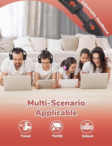 iClever Kids Headphones Wired 5 Pack for Students K-12 & Teachers — view 6