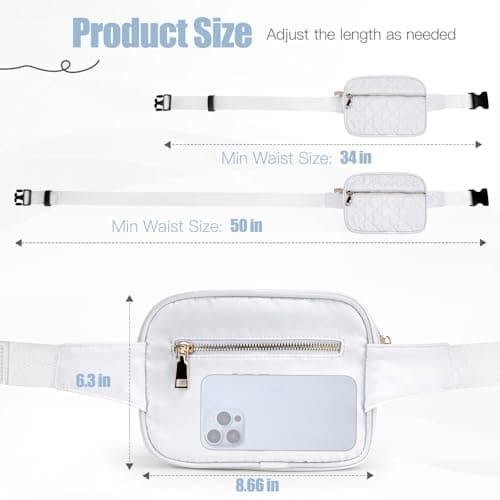 Bumbags for Ladies Rhombic Bum Bag Women Nylon Water Resistant Bumbag Black — view 4