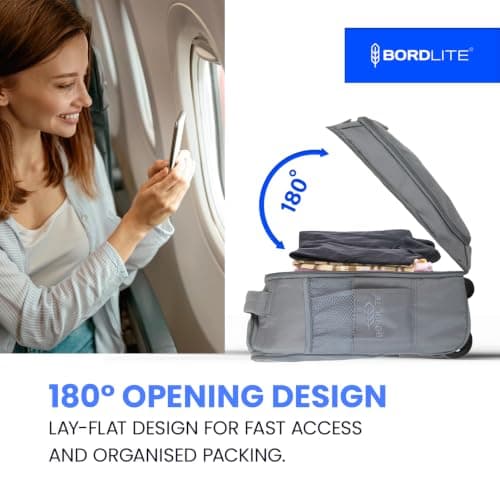 Bordlite Ryanair Cabin Approved Wheeled Backpack 40x25x20cm – 2 in 1 Lightweight Trolley Bag & Rucksack on Wheels (20L) Underseat Hand Luggage for Travel, Business, Weekend Trips - Grey — view 6