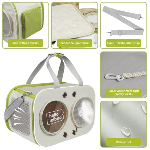 Cat Carrier Large, Breathable Pet Travel Carrier for Cats & Puppy, Green — view 6