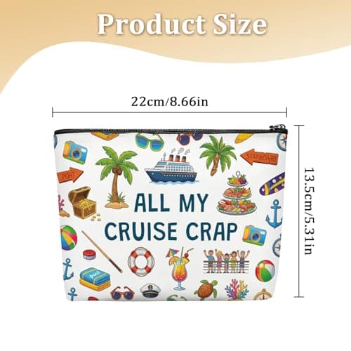 Cruise Makeup Bag, Cruise Cosmetic Bag Organiser with Zipper Toiletry, Cruise Lover Gifts for Women Vacation, Purse Organizer Pouches for Daughter Mum Friend, Sun Cream Bag for Beach Travel — view 2