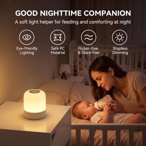 FNMYCO Portable Baby Night Light, 3 Colours Egg Light, Small Bedside Lamp — view 5