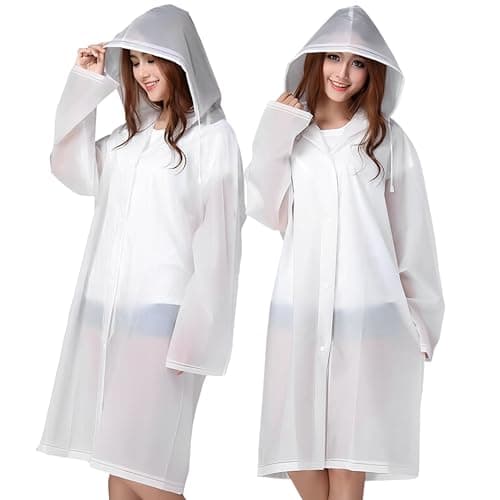 Cosowe Rain Poncho Raincoats for Adults, 2 Pack Reusable Rain Jacket Rainwear with Hoods and Sleeves, Waterproof for Emergency, Outdoors, Camping, Disney — view 5