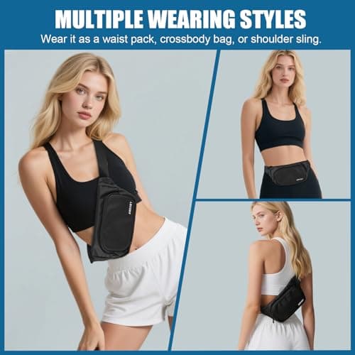 HAISSKY Running Belt Bum Bag, Water-Resistant Waist Pack Adjustable Fit — view 2