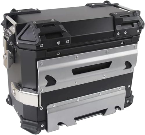 CORGLI 38L Rigid Side Bags for Motorcycle, Aluminium, Black — view 6