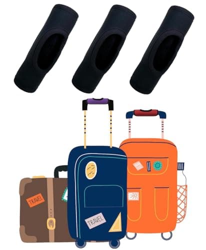 KOSTOO Neoprene Luggage Handle Wrap Soft Grip Handle Cover Luggage Identifier with Hollow Design for Suitcases Luggage Travel Accessories (3 PCS Black) — view 6