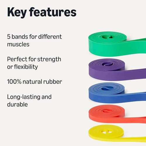Amazon Basics Exercise Resistance Bands for Working Out, Set of 5 — view 2