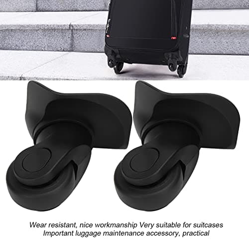 Gsycle 1 Pair Luggage Wheels Replacement, Black Travel Suitcase Caster Repair Kits Suitcase Mute Single Row Wheel Outdoor Supplies with Screws for Luggage — view 4